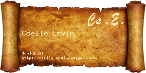 Cselle Ervin névjegykártya